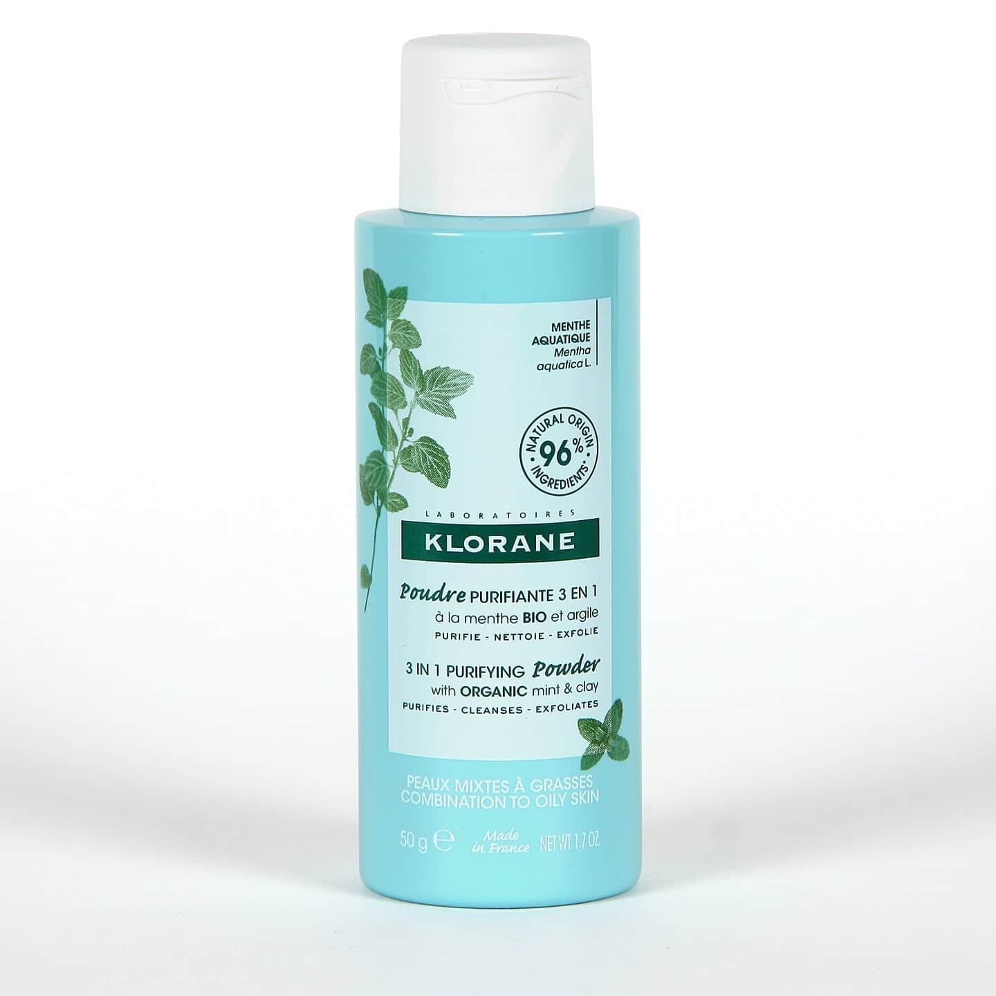 Klorane Polvo Purificante 3 en 1 a la Menta Acuatica BIO y Arcilla 50g