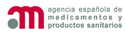 Logo de la agencia española de medicamentos y productos sanitarios.